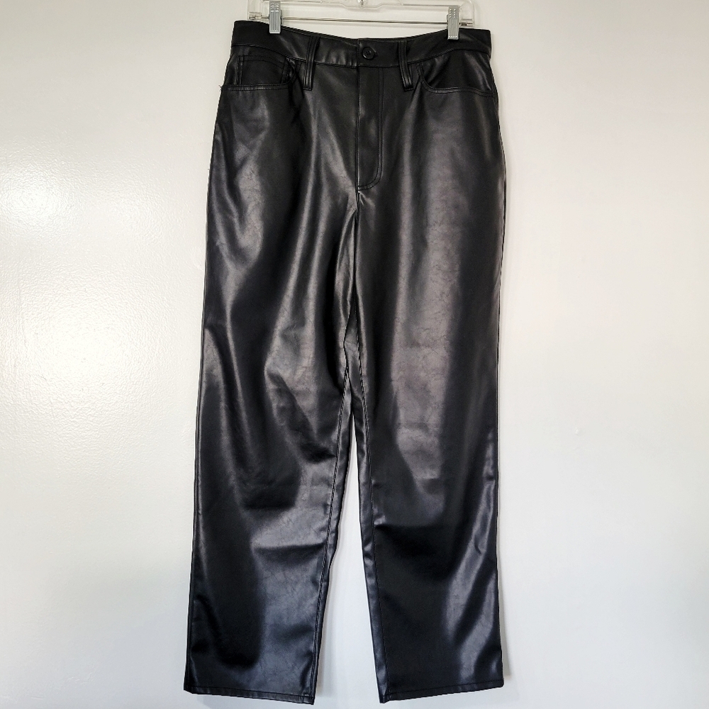 NWT Madewell The Perfect Vintage Straight Jean: Faux Leather Edition Size 30 - Picture 3 of 14